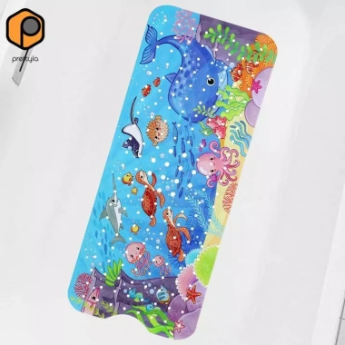 Thảm tắm bé chống trơn trượt động vật biển - Giặt được, cốc hút, hoạt hình