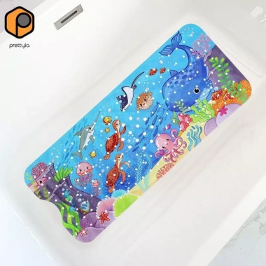 Thảm tắm bé chống trơn trượt động vật biển - Giặt được, cốc hút, hoạt hình