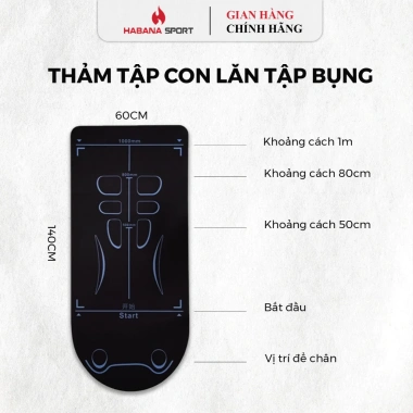 Thảm Tập Bụng Con Lăn Habana Sport - Hỗ Trợ Gym, Yoga, Cardio, Giảm Giá 85k