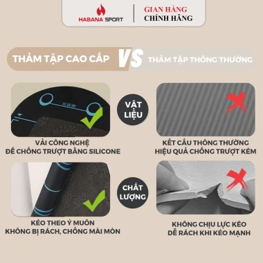 Thảm Tập Bụng Con Lăn Habana Sport - Hỗ Trợ Gym, Yoga, Cardio, Giảm Giá 85k