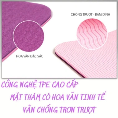 Thảm tập yoga, gym TPE 6mm/8mm 2 lớp cao cấp chống trơn trượt - HGHOME, chỉ 79.000₫