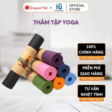 Thảm tập yoga, gym TPE 6mm/8mm 2 lớp cao cấp chống trơn trượt - HGHOME, chỉ 79.000₫