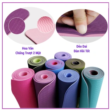 Thảm tập yoga và gym TPE 6mm-8mm 2 lớp cao cấp chống trơn trượt Giá 68.988 đồng 5