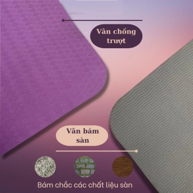 Thảm tập yoga và gym TPE 6mm-8mm 2 lớp cao cấp chống trơn trượt Giá 68.988 đồng 6