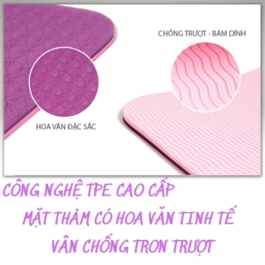 Thảm tập yoga và gym TPE 6mm-8mm 2 lớp cao cấp chống trơn trượt Giá 68.988 đồng 9