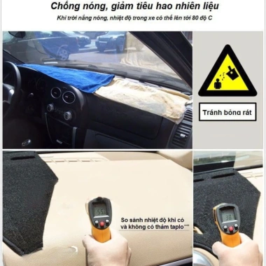 Thảm taplo Kona chính hãng nhung cừu da cacbon - 219.000đ, giảm 45% 5