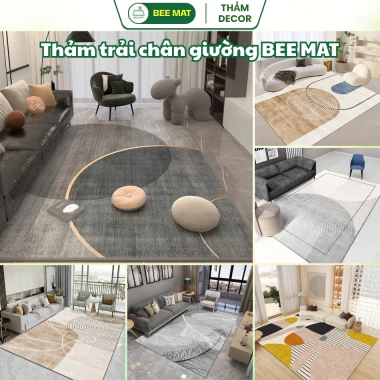 Thảm trải chân giường Bali nỉ lì 80x2m và 1.2x1.6m - Trang trí phòng khách, phòng ngủ, giảm giá 119k - BEEMAT BT14