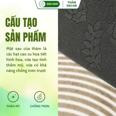 Thảm trải chân giường Bali nỉ lì 80x2m và 1.2x1.6m - Trang trí phòng khách, phòng ngủ, giảm giá 119k - BEEMAT BT14