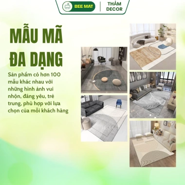 Thảm trải chân giường Bali nỉ lì 80x2m và 1.2x1.6m - Trang trí phòng khách, phòng ngủ, giảm giá 119k - BEEMAT BT14