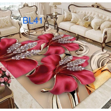 Thảm trải sàn 2x3m nỉ lì họa tiết in 5D không phai, dày 3-4 li, mặt sau bi cao su chống trượt Giá 288.850 VND