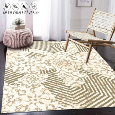 Thảm trải sàn Bali 5D kẻ Châu Âu sang trọng - 1.6x2.3 & 2x3m, giá chỉ 149.000đ