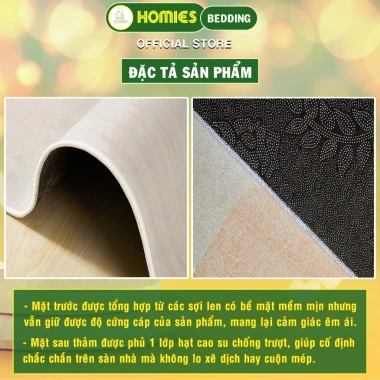 Thảm Trải Sàn Bali HOMIES Bedding Décor Hoạ Tiết 2.025 Basic - Giá 243.600₫, giảm từ 292.320₫, phù hợp phòng khách 6