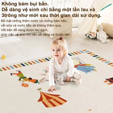 Thảm Trải Sàn Bé Chơi Họa Tiết Hoạt Hình Chống Trơn Chống Phai Êm Mịn An Toàn Bé Giá 195k 2