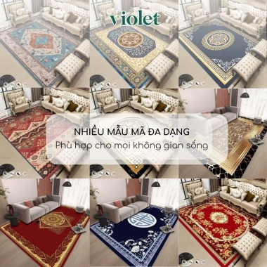 Thảm Trải Sàn Cao Cấp Violet Bali - Cổ Điển Đa Họa Tiết, Chống Trơn Trượt, Dễ Vệ Sinh, Giá 416.000 VND 2