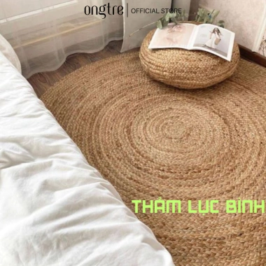 Thảm trải sàn Cói Lục bình ONGTRE tròn cao cấp xuất khẩu tùy chỉnh 60-180cm chỉ 195k