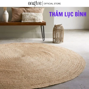Thảm trải sàn Cói Lục bình ONGTRE tròn cao cấp xuất khẩu tùy chỉnh 60-180cm chỉ 195k
