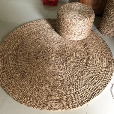 Thảm trải sàn Cói Lục bình ONGTRE tròn cao cấp xuất khẩu tùy chỉnh 60-180cm chỉ 195k
