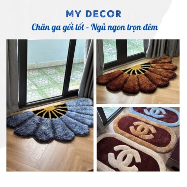 Thảm Trải Sàn Hình Quạt My Decor - Nỉ Lông Mềm, Chống Trơn Trượt, Thấm Hút, Giá 450.000 VND