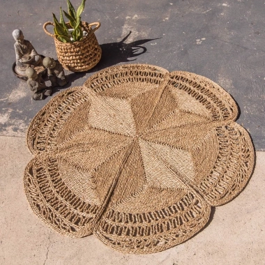 Thảm trải sàn kích thước lớn, thảm cói tròn decor, phù hợp phòng khách, trẻ em, giá chỉ 280.000 VND