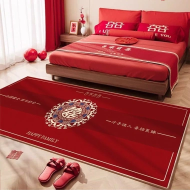 Thảm trải sàn lễ hội màu đỏ 8.538 – Trang trí đám cưới, phòng ngủ, chăn đầu giường, bàn chân gia đình, giảm giá 20%