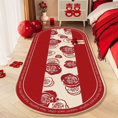 Thảm trải sàn lễ hội màu đỏ 8.538 – Trang trí đám cưới, phòng ngủ, chăn đầu giường, bàn chân gia đình, giảm giá 20%