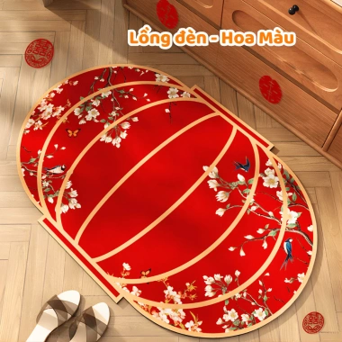Thảm Trải Sàn Màu Đỏ May Mắn Siêu Thấm Hút SUNBEAM Thảm Lau Chân Decor Phòng Khách Nhà Bếp Giá 52.000đ