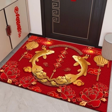Thảm trải sàn năm mới 2.026 màu đỏ cửa ra vào phong cách koi - Giảm giá 63.100 VND 10