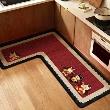 Thảm trải sàn nhà bếp góc L bùn tảo cát - Thấm nước nhanh, khô nhanh, chống bám bẩn, giá ưu đãi 466.975₫
