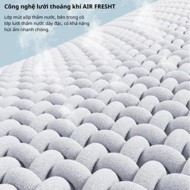 Thảm Trải Sàn Nhà Tắm Thấm Hút Nước - Họa Tiết Đá Nổi, Chống Trơn Trượt, 39.000₫