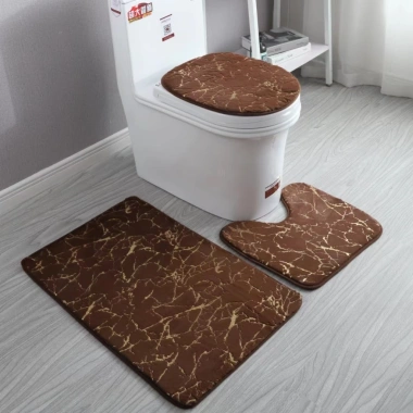 Thảm Trải Sàn Nhà Vệ Sinh Giả Đá Cẩm Thạch 3 Món Cao Cấp Tiện Lợi Thẩm Mỹ Giá Ưu Đãi 132.300