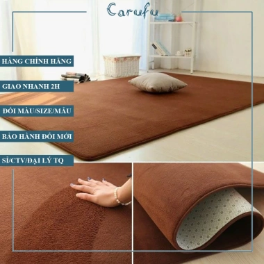 Thảm trải sàn phòng khách 160x100cm nâu nhung nỉ cao cấp giá ưu đãi 300.000 VND