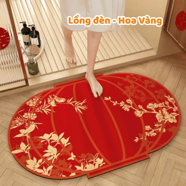 Thảm Trải Sàn Siêu Thấm Hút Đỏ May Mắn – Thảm Lau Chân Tảo Bùn Napas Khô Nhanh, Chống Trượt, Decor Nhà – Giá 52.000₫