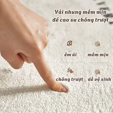 Thảm Trải Sàn Tròn Hoạt Hình Cashmere, Lông Cừu Chống Trượt, Trang Trí Phòng Ngủ và Phòng Khách, Giá 96.000₫ 2