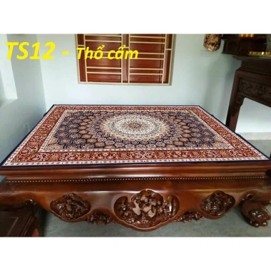 Thảm trải sập chiếu ngựa trống đồng vàng - Giá ưu đãi 250k, chất liệu bền, chống trượt
