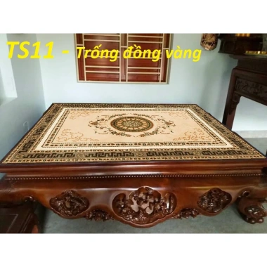 Thảm trải sập chiếu ngựa trống đồng vàng - Giá ưu đãi 250k, chất liệu bền, chống trượt