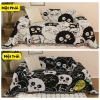 Thảm Trải Sofa Hình Bồ Hồng 2 Mặt Đen Trắng Ngộ Nghĩnh, Dễ Gập Picnic Cắm Trại 3