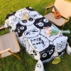 Thảm Trải Sofa Hình Bồ Hồng 2 Mặt Đen Trắng Ngộ Nghĩnh, Dễ Gập Picnic Cắm Trại 4