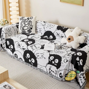 Thảm Trải Sofa Hình Bồ Hồng 2 Mặt Đen Trắng Ngộ Nghĩnh, Dễ Gập Picnic Cắm Trại 5