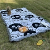 Thảm Trải Sofa Hình Bồ Hồng 2 Mặt Đen Trắng Ngộ Nghĩnh, Dễ Gập Picnic Cắm Trại 9