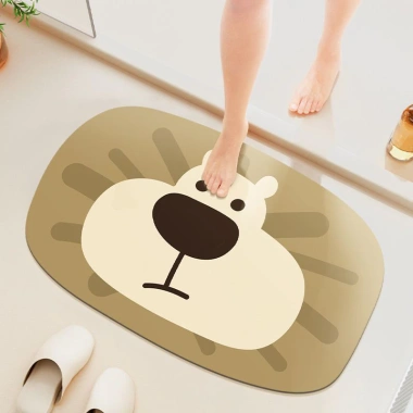 Thảm vệ sinh phòng tắm hoạt hình chữ U sáng tạo, chống trượt, giá ưu đãi 90.936₫
