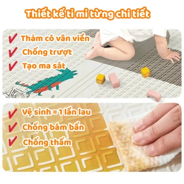 Thảm Xốp 2cm Trẻ Em Tập Bò, Chơi DINO - Chống Thấm Nước, Trơn Trượt, Giá 259k 7