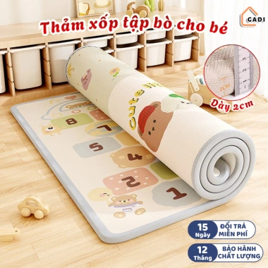Thảm xốp GADI dày 2cm - Chống thấm, không trơn trượt, an toàn cho trẻ tập bò