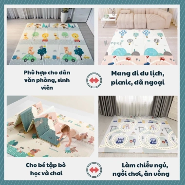 Thảm xốp gấp gọn cho bé dày, không thấm nước XPE 1.8x2m - Giá ưu đãi 95.000đ