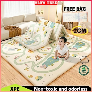 Thảm XPE 200x180cm Chống Nước Gập Lại, Túi Đựng - Thảm Chơi Bé, Tập Bò, Lót Sàn