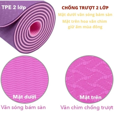 Thảm yoga 10mm - Định tuyến 8mm, cao su 2 lớp TPE, tập gym, giảm còn 199.000₫ 2 Thảm yoga 10mm - Định tuyến 8mm, cao su 2 lớp TPE, tập gym, giảm còn 199.000₫ 2