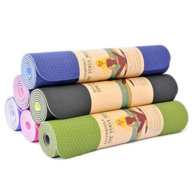 Thảm Yoga 2 Lớp 6mm Chống Trượt TPE - Thảm Gym Đa Năng kèm Túi, Giá 33.000 VND