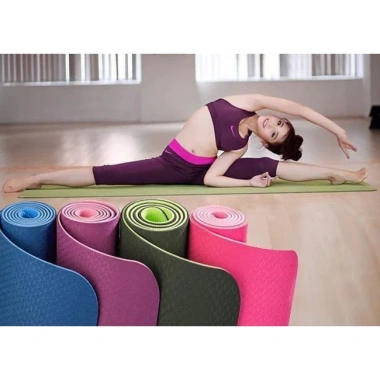 Thảm Yoga 2 Lớp 6mm Chống Trượt TPE - Thảm Gym Đa Năng kèm Túi, Giá 33.000 VND