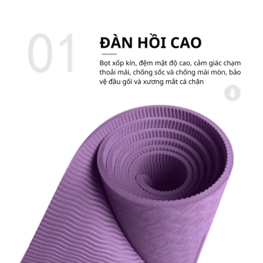 Thảm Yoga 2 lớp chống trượt bền, đệm xốp giảm va đập TOPBODY EFFORT 91.000₫