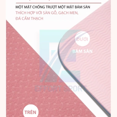 Thảm Yoga 2 lớp siêu dày TOPBODY EFFORT TPE chống trượt, thấm nước Giá 91.000₫