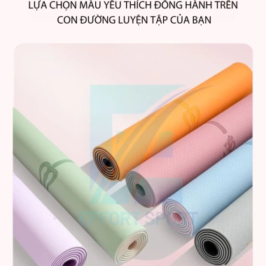 Thảm Yoga 2 lớp siêu dày TOPBODY EFFORT TPE chống trượt, thấm nước Giá 91.000₫